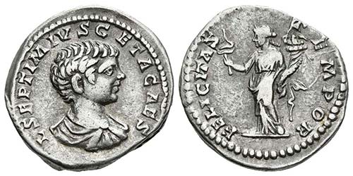 GETA. Denario. 179-209 d.C. Roma. ... 
