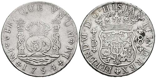 FERNANDO VI. 8 Reales. 1754. Lima ... 