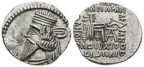PAKOROS I. Dracma. 78-120 a.C. ... 
