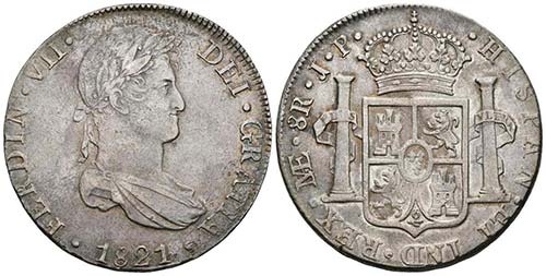 FERNANDO VII. 8 Reales. 1821. Lima ... 