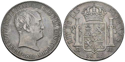 FERNANDO VII. 20 Reales. 1822. ... 