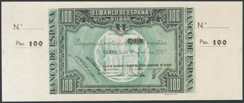 100 pesetas. 1936. Bank of Gijón. ... 
