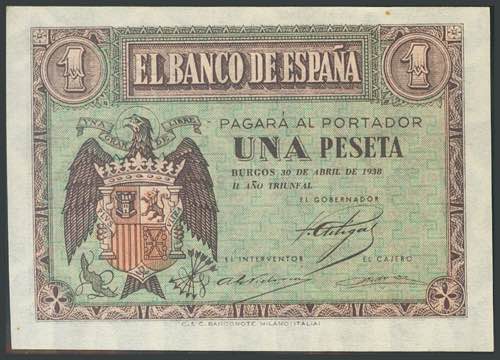 1 peseta. April 30, 1938. ... 