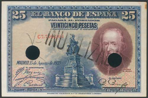 Set of 2 banknotes of 25 Pesetas ... 