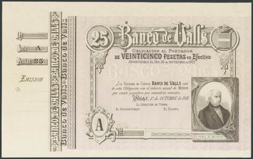 25 Pesetas. April 1, 1892. Banco ... 