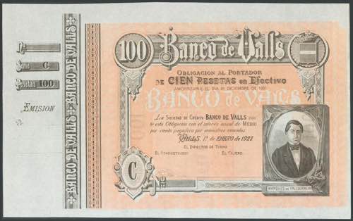 100 Pesetas. April 1, 1892. Banco ... 