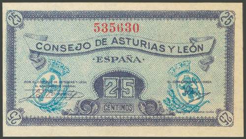 25 Céntimos. 1937. Asturias y ... 