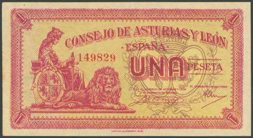 1 peseta. 1937. Asturias and ... 