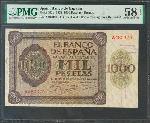 1000 Pesetas. November 21, 1936. ... 