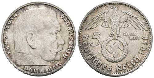 GERMANY. 5 Mark (Ar. 13.88g / ... 