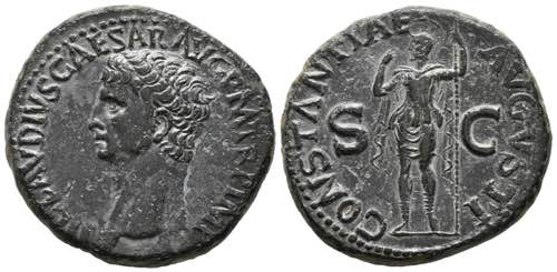 CLAUDIUS I. As. (Ae. 14.86g / ... 