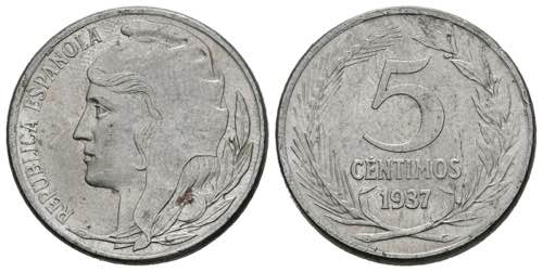 II REPUBLIC (1931-1939). 5 Cents. ... 