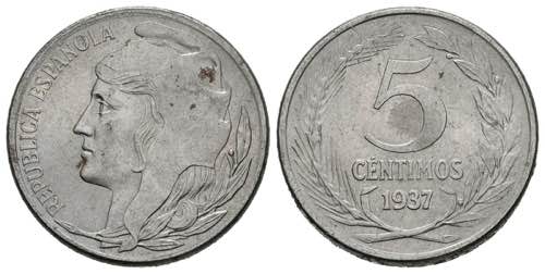 II REPUBLIC (1931-1939). 5 Cents. ... 