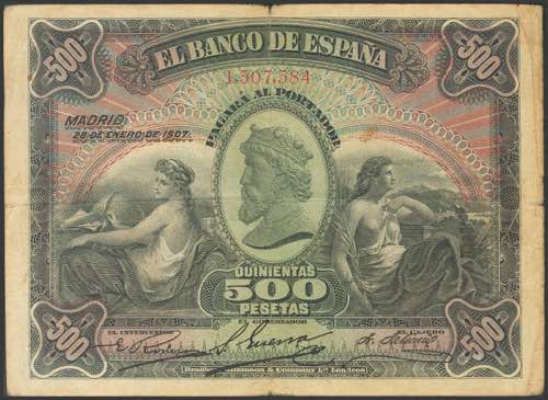 500 pesetas. January 28, 1907. ... 