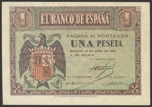 1 peseta. April 30, 1938. Series ... 