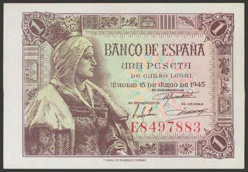1 peseta. June 15, 1945. Series E. ... 