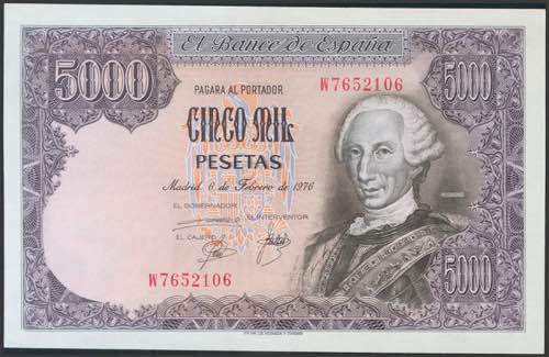 5000 pesetas. February 6, 1976. ... 