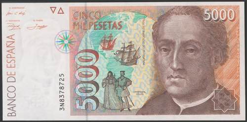 5000 pesetas. October 12, 1992. ... 