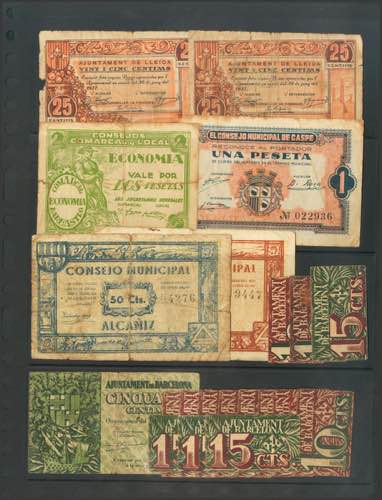 Set of Civil War banknotes from ... 