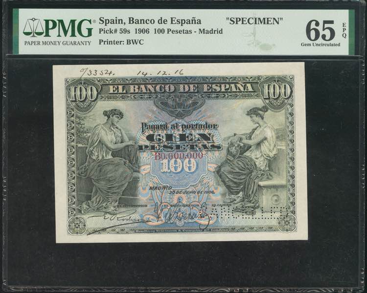 100 pesetas. June 30, 1906. ... 