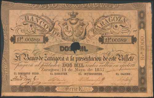 2000 Reales. 14 de Mayo de 1857. ... 