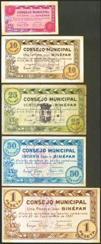 BINEFAR (HUESCA). 5 Céntimos, 10 ... 