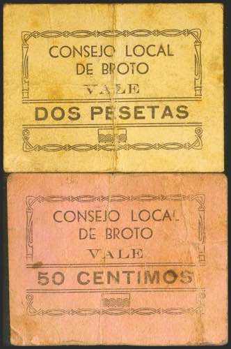 BROTO (HUESCA). 50 Céntimos y 2 ... 