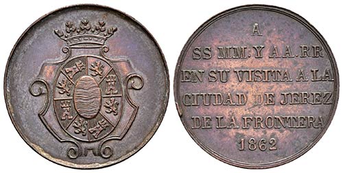 ISABEL II. Medalla. 1862. Visita a ... 