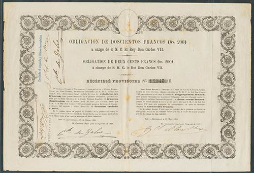 200 Francos. 25 de Marzo de 1869. ... 