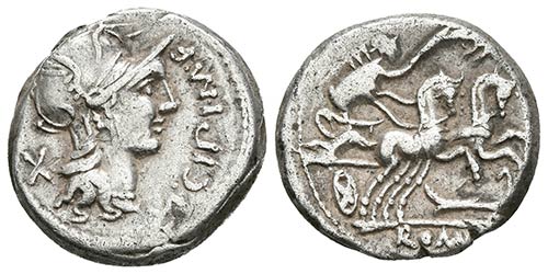 M. CIPIUS. Denario. 115-114 a.C. ... 