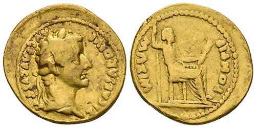 TIBERIO. Aureo. 14-35 d.C. ... 