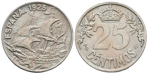 ALFONSO XIII. 25 Céntimos. 1925. ... 