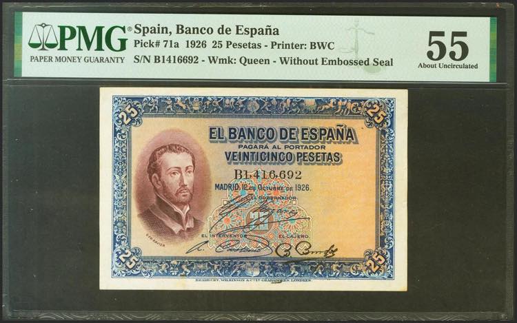 25 pesetas. October 12, 1926. No ... 