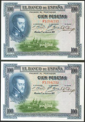 100 pesetas. July 1, 1925. ... 