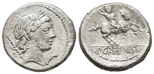 P. CREPUSIUS. Denario. 82 a.C. ... 