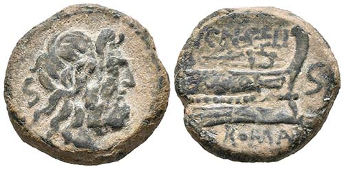 CN. GELLIUS. Semis. 138 a.C. Roma. ... 
