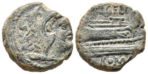 CN. GELLIUS. Quadrans. 138 a.C. ... 