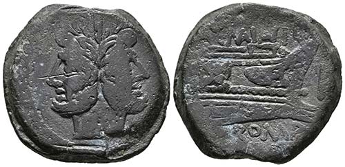 C. MAIANIUS. As. 153 a.C. Roma. A/ ... 