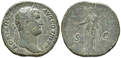 ADRIANO. Sestercio. 134-138 d.C. ... 