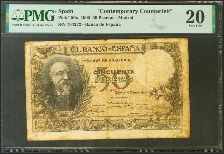 50 pesetas. March 19, 1905. False ... 