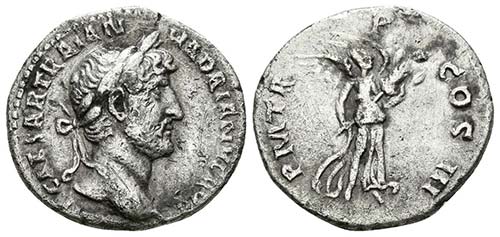 ADRIANO. Denario. 117-138 d.C. ... 