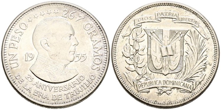 REPÚBLICA DOMINICANA. 1 Peso. (Ar. 26,52g/38mm). ... - Ibercoin ...