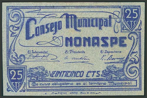 NONASPE (ZARAGOZA). 25 Céntimos. ... 