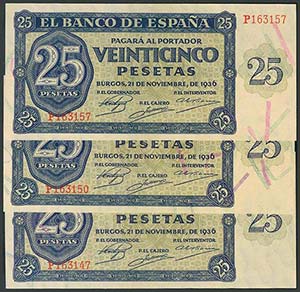 25 Pesetas. 21 de Noviembre de 1936. Banco ... 