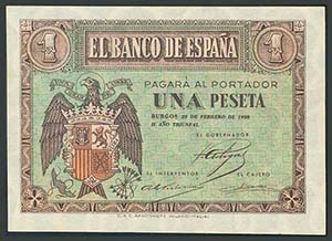 1 Peseta. 28 de Febrero de 1938. Banco de ... 