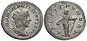 FILIPO I. Antoniniano. (Ar. 3,53g/23mm). ... 