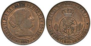 ISABEL II (1833-1868). 2 1/2 Céntimos de ... 