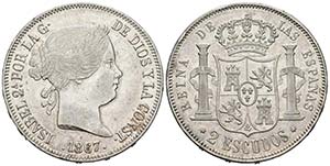 ISABEL II (1833-1868). 2 Escudos. (Ar. ... 