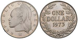 LIBERIA. 1 Dollar. (CuNi. 17,75g/34mm). ... 