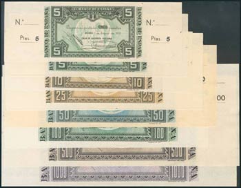 Serie completa de 8 billetes del Banco de ... 